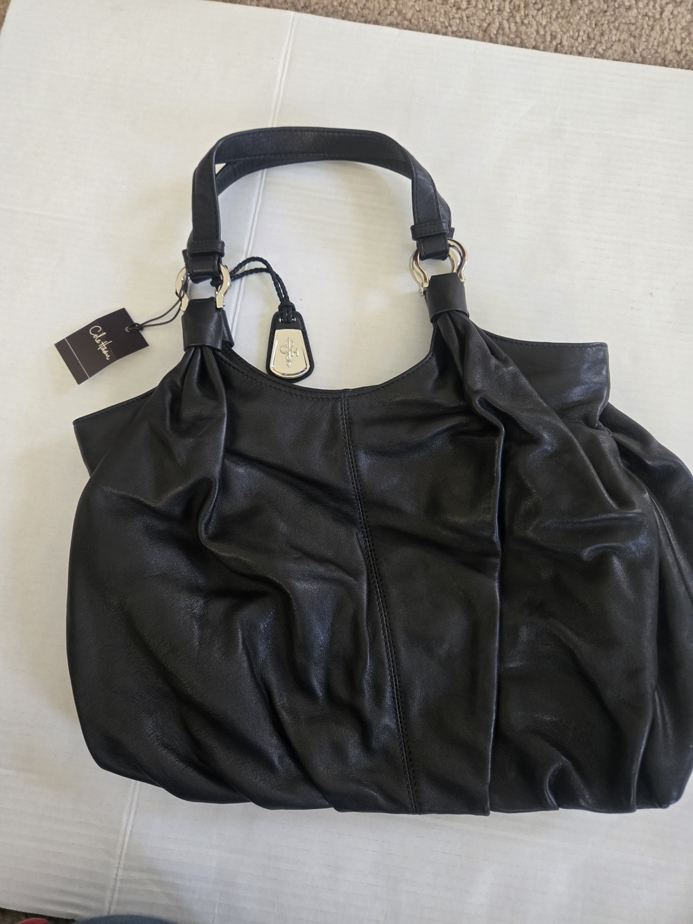 Cole Haan Black Leather Slouch ToteNWT
